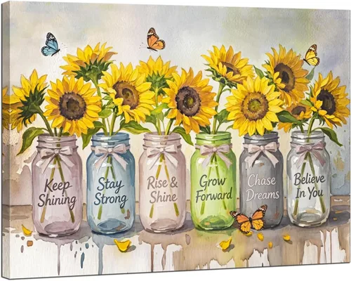Miniatura 11 de Lienzo decorativo de margaritas azules y rosas, impresión de estilo floral abstracto, arte de ramo de flores silvestres moderno y neutro, decoración
