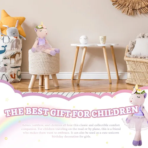 Miniatura 6 de Shappy Peluche de unicornio de Navidad de 17 pulgadas, muñeca bailarina, unicornio de felpa de lana para mujer, regalo de cumpleaños (morado)