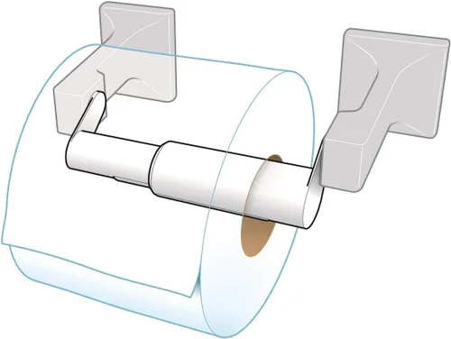 Miniatura 4 de Teravan Extensor de soporte de papel higiénico estándar para rollos extra grandes, perfecto para rollos dobles, triples en soportes de pared de baño