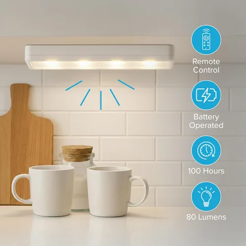 Miniatura 4 de Brilliant Evolution Luces Inalámbricas Táctiles Adhesivas con Control Remoto - 8.5"L Alimentadas por Batería Iluminación LED Bajo Gabinete