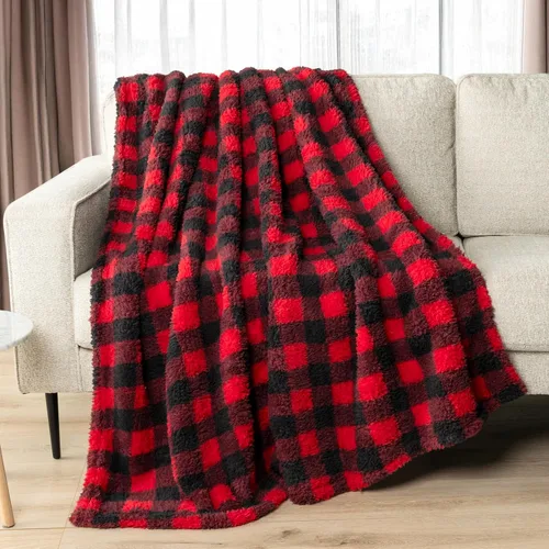 Miniatura 48 de PAVILIA - Manta de sherpa para sofá, gris esponjosa y cálida, manta de felpa suave para cama, acogedora, súper suave y ligera, manta decorativa