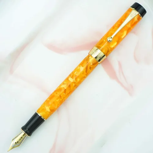 Miniatura 37 de Jinhao 100 - Pluma estilográfica de estilo clásico en celuloide, instrumento de escritura suave con punta #6, juego de pluma con convertidor