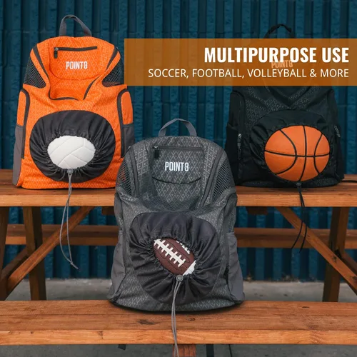 Miniatura 5 de Point 3 Road Trip 2.0 Mochila Mochila de Baloncesto con Cierre Resistente Compartimento de Bolsillo de Malla Ventilada para Zapatos