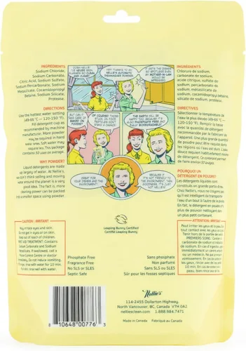Miniatura 8 de Nellie's Polvo para lavavajillas – 50 cargas – Detergente para lavavajillas a base de plantas – Seguro para sépticos, sin fragancia, penetra