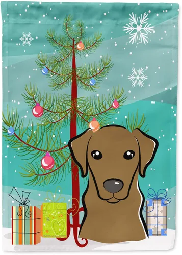 Miniatura 14 de Caroline's Treasures BB1622CHF - Bandera de casa Shih Tzu con árbol de Navidad y gris plateado para porche, grande, para colgar en la pared