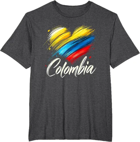 Miniatura 19 de Camiseta de orgullo colombiano con corazón de la bandera de Colombia