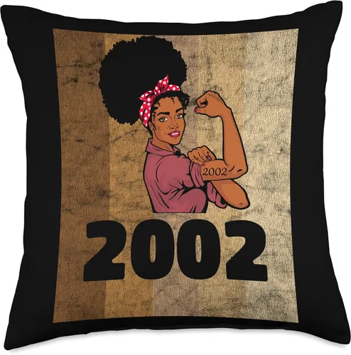 Miniatura 5 de Black Pride Melanin Queen African American Gifts Vintage 2002 Limited Edition 21st Birthday Afro Girls Women - Almohada de 16 x 16 pulgadas
