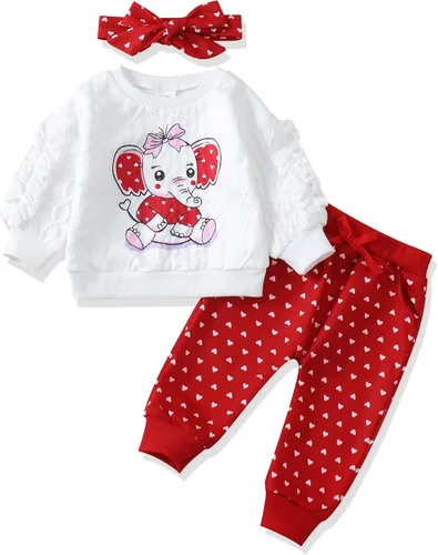 Miniatura 49 de Renotemy Conjunto de ropa para bebé recién nacida, para otoño e invierno, manga larga, pantalones, lindo conjunto de ropa para bebé niña