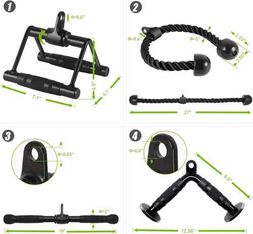 Miniatura 7 de Accesorios de cable para gimnasio en casa, fabricados en acero sólido resistente, accesorio de extracción LAT, accesorios para máquina