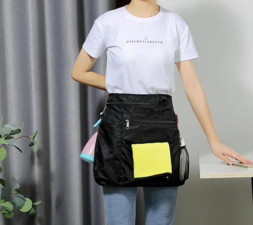 Miniatura 3 de Bafelia Delantal de limpieza impermeable con 8 bolsillos, suministros de uniforme de limpieza, delantal de trabajo duradero para disfraz
