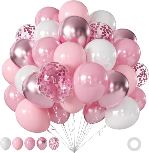 Miniatura 28 de Globos rojos y negros, 60 globos de oro rojo y negro de 12 pulgadas con globos de confeti dorado para graduación, Año Nuevo, películas de casino