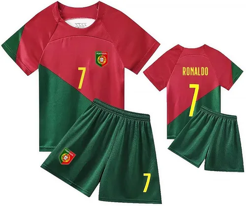 Miniatura 4 de Casmyd Camiseta de fútbol de Portugal para niños + pantalones cortos 2022 de la Copa Mundial Legend #7 Ronal'do Football Team Sports Shirt Kit