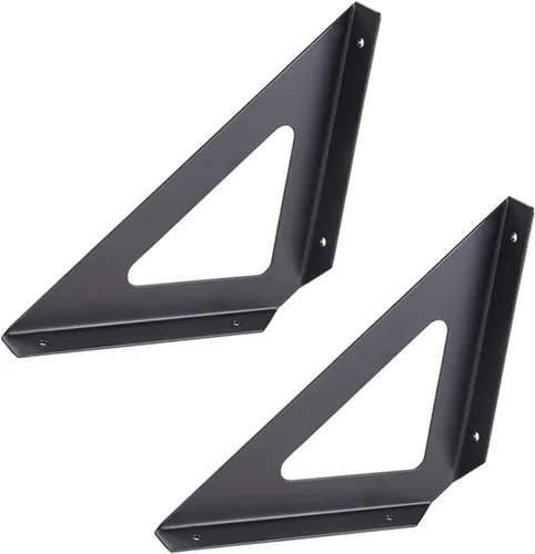 Miniatura 7 de Soporte de estante triangular de hierro de pared, soporte de estante de esquina industrial, soportes de soporte de pared de ángulo de 90 grados