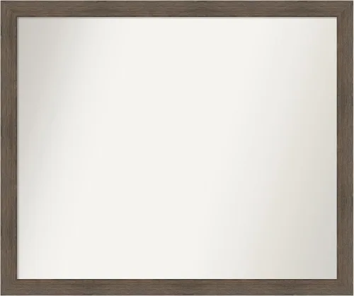 Miniatura 166 de Amanti Art Espejo de pared personalizado no biselado (24 x 27 pulgadas), marco estrecho de nogal chipre - varios tamaños personalizados - Espejo