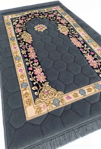Miniatura 9 de Tapete de oración musulmana – Alfombra gruesa acolchada para hombres y mujeres con cuentas islámicas para viajes Eid Ramadán, suave y lujoso (azul)