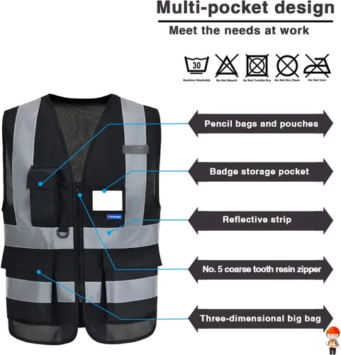 Miniatura 4 de XS Chaleco de seguridad negro para mujer XS
