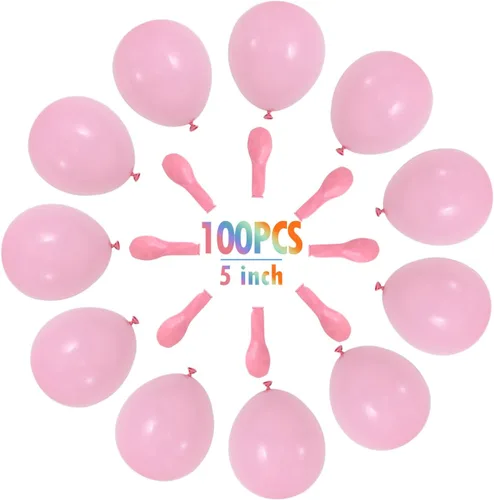 Miniatura 6 de BEISHIDA - 200 globos de 5 pulgadas de color rosa pastel, globos pequeños de color rosa bebé, globos mini de color rosa claro macaron, globos