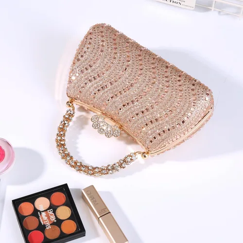 Miniatura 3 de Dreubea Bolso de noche brillante para mujer, bolso de noche con diamantes de imitación de moda