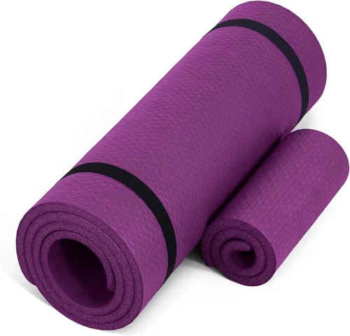 Miniatura 16 de CAP Barbell Colchoneta de yoga y ejercicio de alta densidad de 1/2 pulgada con correa Múltiples opciones
