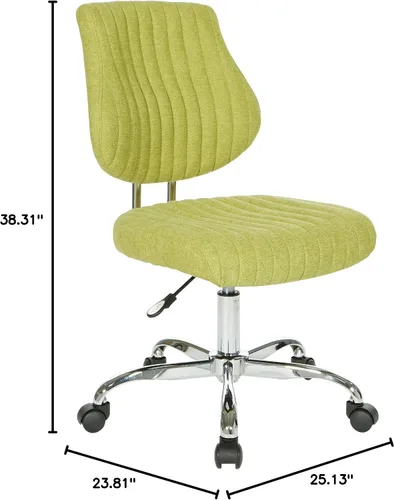 Miniatura 3 de OSP Home Furnishings Sunnydale - Silla de oficina de felpa ajustable con base cromada, albahaca