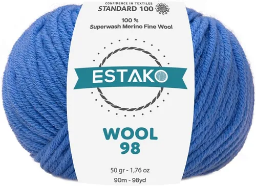 Miniatura 12 de Estako Lana 98 100% Lana Merina Superwash Lana Media Lana Lana Suave Tejido y Crochet Hilo 1.76 oz (50gr) 98 yds (295.3 ft) (6147 - Off White)