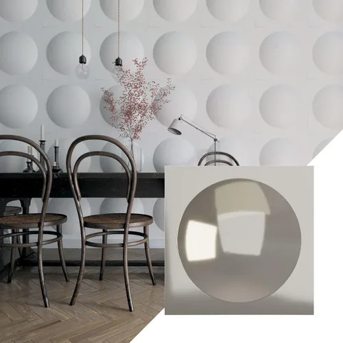 Ekena Millwork 19 5/8 pulgadas de ancho x 19 5/8 pulgadas de alto, Sloane EnduraWall decorativo 3D, cromo brillante (cubre 2.67 pies cuadrados).