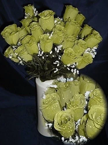 Miniatura 2 de 84 Flores w/gotas de lluvia – Boda flores de rosa de seda – novia/Floral – Sage