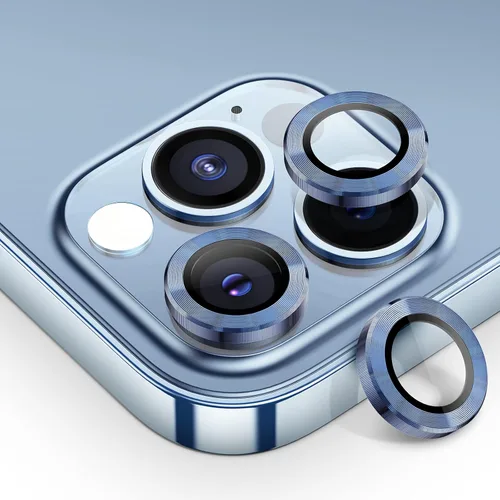 Miniatura 9 de Tensea Protector de lente de cámara para iPhone 13 Pro, iPhone 13 Pro Max, protector de pantalla de vidrio templado 9H, anillo individual de metal