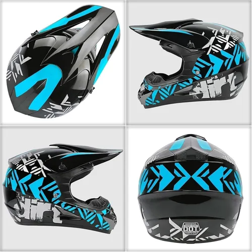 Miniatura 4 de SPARK Casco de motocross juvenil certificado por DOT, cascos de motocross para niños, cara completa, ligero y transpirable para bicicleta eléctrica
