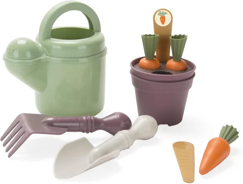 Dantoy: Green Garden - Juego de plantación - 11 piezas, juego de jardinería y comida de simulación, juguetes de herramientas realistas, plástico
