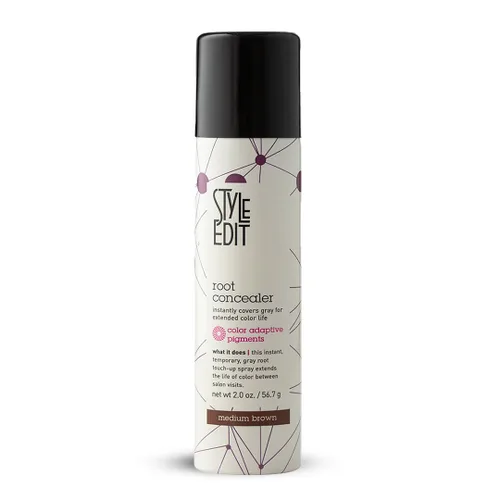 Corrector de raíz marrón medio, spray de retoque para cabello castaño medio, cubre temporalmente el cabello gris, paquete de 1
