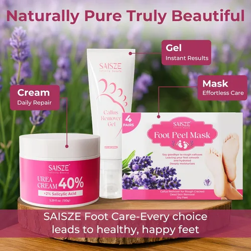 Miniatura 5 de Crema de urea 40 por ciento para pies de máxima fuerza, crema de pies para talones y pies secos agrietados, hidratante con 40% de urea y 2% de ácido