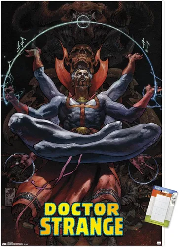 Miniatura 10 de Trends International Marvel Comics Doctor Strange - Póster de pared meditando, 14.725 x 22.375 pulgadas, versión enmarcada de madera de granero