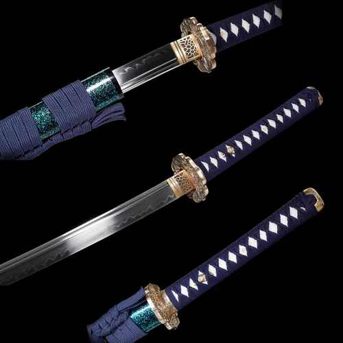 Miniatura 2 de Katana de acero templado con resorte de arcilla de 41 pulgadas, espada samurái japonesa hecha a mano, espada samurái japonesa de espada completa