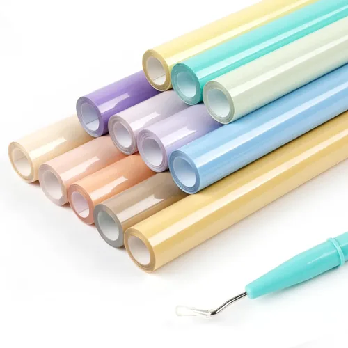 Miniatura 12 de HTVRONT - Rollo de vinilo termotransferible, 12 in x 8 ft para diseños en camisetas, fácil de cortar y despegar, para planchar y máquinas Cricut