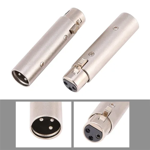 Miniatura 4 de Adaptador XLR de 3 pines, adaptador XLR macho a hembra, conector adaptador de extensión de micrófono
