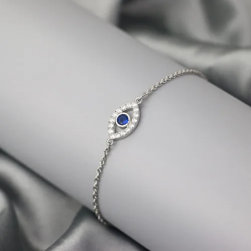 Miniatura 6 de Evil Eye Bracelet for Women, Silver Stainless Steel Bracelet as Protection Amulet for Girls, Good Luck Bracelet as Birthday Gifts for Daughter