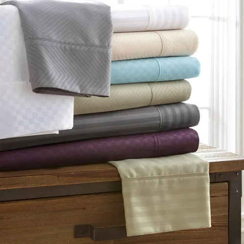 Miniatura 4 de ienjoy Home - Juego de sábanas de 4 piezas con estampado a cuadros en relieve, color crema 2-Crema a cuadros