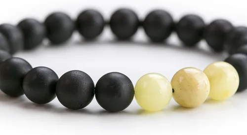 Miniatura 2 de Amber Bead Stretch Bracelet - Certified Handmade Natural Baltic Dark Cherry Charm Bangle Unisex Adult in a Gift Box