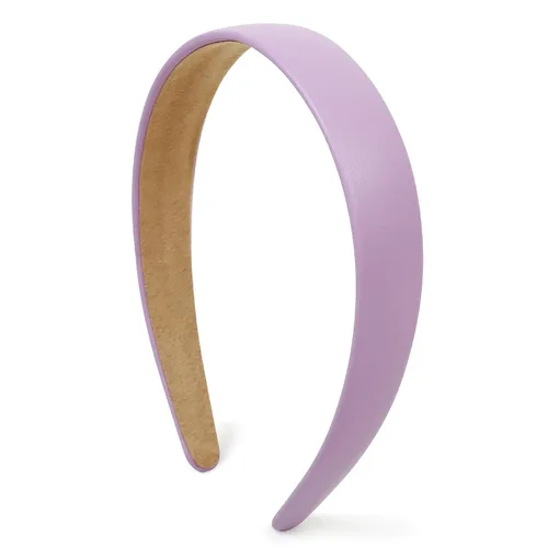 Miniatura 21 de Huachi Diademas negras para mujer, diadema negra de piel sintética para mujeres y niñas, banda de plástico duro para cabeza de colores sólidos