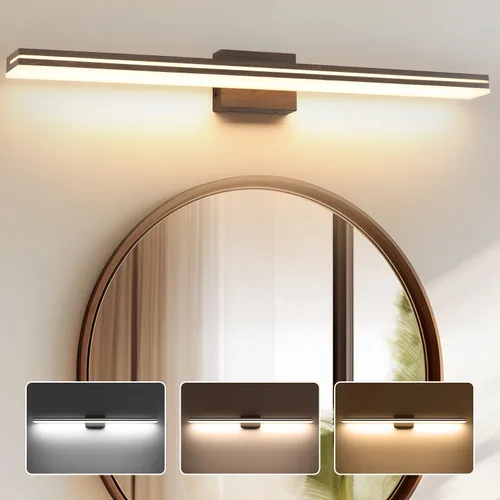 Miniatura 23 de SineRise Barra de Luz LED Moderna para Tocador de Baño de 16 Pulgadas, Accesorios de Iluminación de Pared de Baño Modernos de Acrílico Cromado Sobre