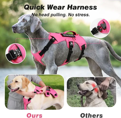 Miniatura 2 de WINGOIN Arnés para perro a prueba de escapes, arnés sin tirones para perros medianos, arnés reflectante ajustable con clip frontal para mascotas