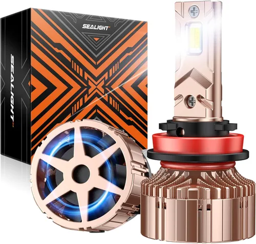 SEALIGHT Focos H11/H8/H9 de 40000 lm, luz X6S H16, iluminación ajustable de 360°, 16 chips ultra brillantes, instalación fácil de enchufar y usar,