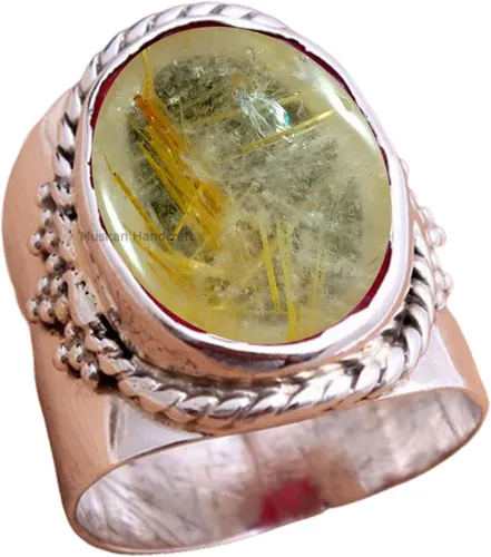 Miniatura 26 de Anillo de plata de ley 925 con piedras preciosas ovaladas auténticas, hecho a mano, hermoso regalo de Navidad para ella