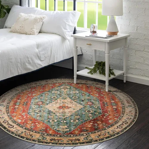 Miniatura 85 de Lahome Alfombra Bohemia Tribal Lavable de 3 x 5, Alfombras Antideslizantes para Entrada, Dormitorio, Sala de Estar, Vintage, Ultra Suave, No