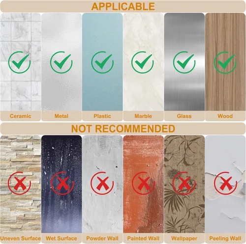 Miniatura 6 de Honmein 6 Piezas Ganchos Adhesivos de Pared para Colgar - Ganchos de Ducha Impermeables, Ganchos de Toalla de Servicio Pesado para Baños, Cocinas
