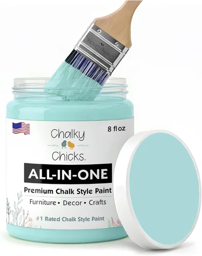 Miniatura 71 de Chalky Chicks - Pintura mate a la tiza, no requiere lijado, 4 onzas líquidas, color gris oscuro (Gun Metal Gray), para muebles, pintura sin Gris