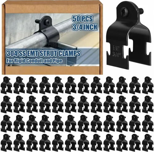 Miniatura 13 de Landhoow Emt Pipe - Abrazaderas universales de puntal para canal, accesorio de conducto electro galvanizado con perno y tuerca, herramienta