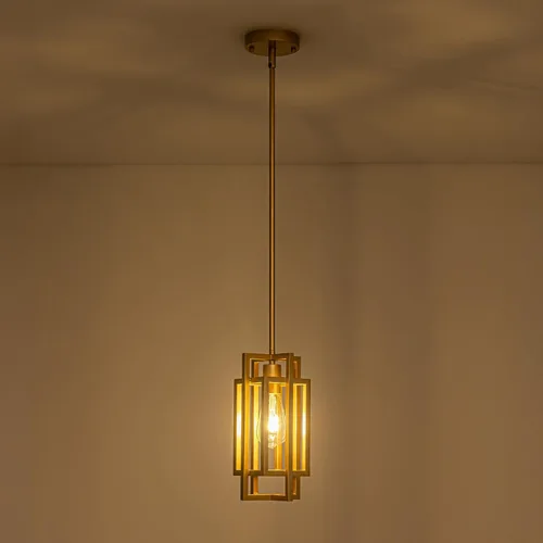 Miniatura 8 de Lámparas colgantes de granja, modernas luces colgantes doradas de 59 pulgadas, ajustable, pequeña, cuadrada, colgante de techo, para cocina, isla, 1