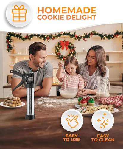 Miniatura 7 de KneadEat Premium Kit de 68 piezas para hacer churros - Pistola de prensa de galletas tipo spritz - Pistola de glaseado. 12 discos para galletas